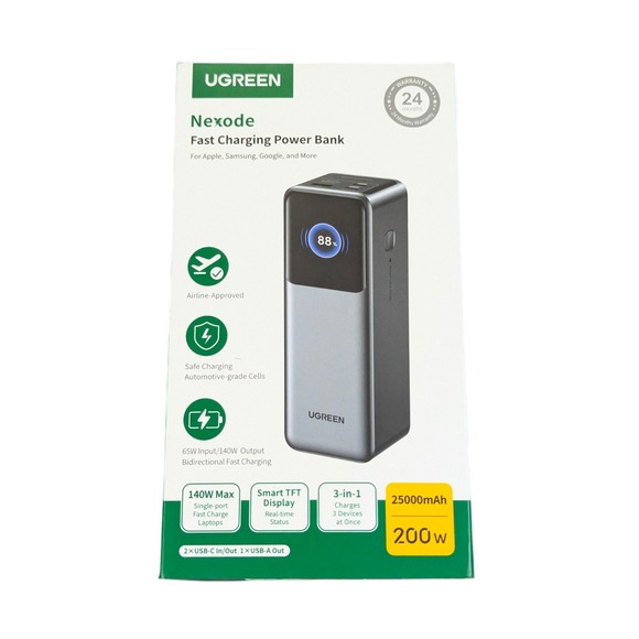 Cc3O UGREEN 200W Nexode 25000mAh Smart Power Bank‎ PD3.1 FastCharge Open Box